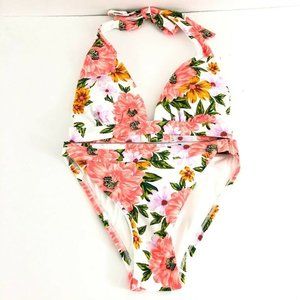 Sunn Lab Swim Bikini Floral Halter Triangle XS
